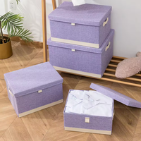 Organisateur de jouets avec couvercle pliable garde-robe contraste couleur grande capacité boîte de rangement salon organisateur bacs de rangement conteneur