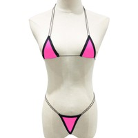 Europese Amerikaanse Dames Sexy Driepunts Bikini Set Doorzichtige Badpak Met Bh En Ondergoed Lingerie