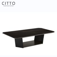 Chine Usine de meubles moderne Table basse en céramique noire Pilier central Personnalisation du support de la table basse