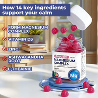 Gummies de magnésium complexe 14-en-1 à marque privée OEM, avec zinc et ashwagandha