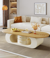 Table basse moderne pour petit salon avec fonction de rangement, design en panneaux de bois, pour la maison, l'hôtel et l'appartement