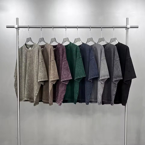 Camiseta de Hombre de Lujo con Efecto Desgastado, 100% Algodón, de Alta Calidad, con Logotipo Vintage Personalizado, Lavado a la Piedra, Talla Grande - Product Image 1