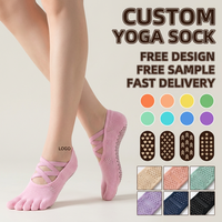 Chaussettes antidérapantes souples et extensibles en mélange de coton à cinq doigts pour femmes, idéales pour l'entraînement à domicile