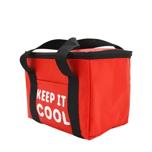 Thermal Insulation Lunch Cooler Bag Tin Cans Cooler Bag 6 Cans Wholesale Custom Polyester Food 600D Insulated Bags