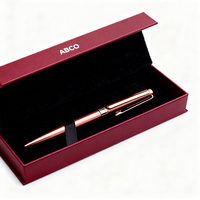 Vente en gros de boîte cadeau de luxe pour stylo carton couché recyclé étui à stylo vide avec stratification mate gaufrage emballage pour stylos