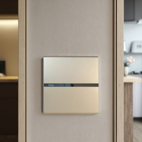 Nouveau design de l'usine MGA Interrupteur 1 groupe 1 voie avec indicateur LED or champagne avec logo personnalisé adapté aux hôtels et aux ménages