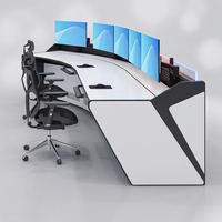 Console de contrôle pour centre de surveillance, poste d'opérateur CCTV, table de poste de travail, panneau de conception, exemple de mobilier du fabricant