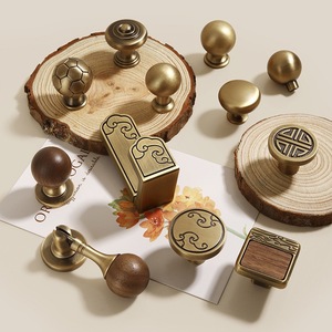 Chinese Style Brass Cabinet <b>Handles</b> Round Zinc Alloy Durable Furniture Knobs Drawer <b>Door</b> <b>Pulls</b> - Product Image 1
