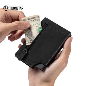 TILONSTAR TVC503 New Minimalist Card Holder <b>RFID</b> Blocking Pop up Leather Aluminum <b>Wallet</b> Card Holders for Men - Product Image 3