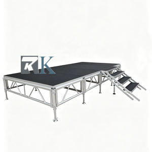 Heavy-Duty Folding Aluminum <b>Stage</b> <b>Platform</b> Event Portable <b>Stage</b> for Concert Wedding Outdoor Events - Product Image 1