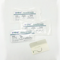 Suture en polyester tressé vert | Point chirurgical non résorbable pour usage hospitalier