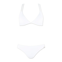 2025 lujo Popular volumen Natural barato caliente chicas jóvenes elegante negro blanco espalda descubierta Bikini traje de baño