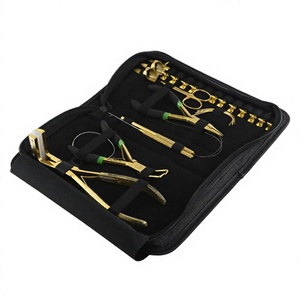 High custom Hair Extension Tools kit Includes Microbeads and <b>tape</b> in Remover plier also C Type Needles and hair sectioning clip - Product Image 1