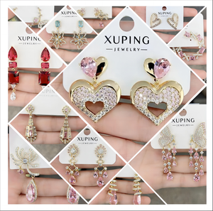 Boucles d'oreilles anciennes perles et ses pendants or rose perles fines - Bijou