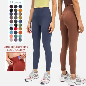 OEM Mujeres Entrenamiento Legging Personalización Liso Gimnasio Medias 7/8 Midi Yoga Pantalones Leggings Mayorista