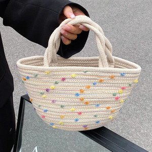 Simple and stylish new <b>straw</b> woven <b>bag</b>, trendy and popular women's shoulder <b>bag</b>, versatile and suitable for Instagram, handbag, - Product Image 1