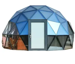 6m ग्लास Geodesic गुंबद टेंट एल्यूमिनियम फ्रेम टेम्पर्ड ग्लास होटल और रिसॉर्ट के लिए इग्लू तम्बू