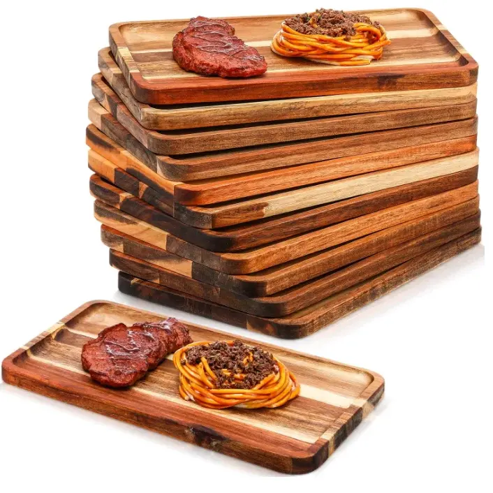 Albizia vassoio in legno rettangolare in legno vassoio di natale piatto di legno formaggio in legno vassoio in legno di bambù vassoio in legno