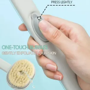 Brosse de bain liquide à long manche, éponge exfoliante pour le corps, masseur de douche, outil de soin de la peau entièrement naturel - Product Image 3