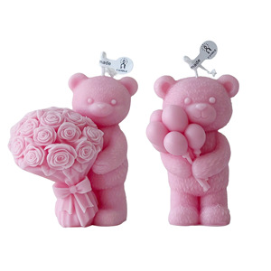 Bouquet de bougies parfumées en forme d'ours, bougie aromathérapeutique en forme d'ours pour la décoration de la maison, cadeau de la Saint-Valentin - Product Image 5