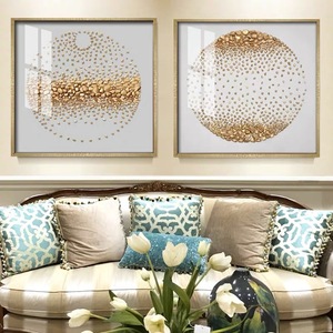 Sang trọng khung nhôm phòng khách sofa tường 3D hình ảnh của vàng pha lê sứ tường nghệ thuật pha lê sứ sơn - Product Image 2