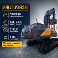 Excavatrice sur chenilles Volvo EC380 d'occasion, 38 tonnes, moteur d'origine, machine de terrassement lourde d'occasion
