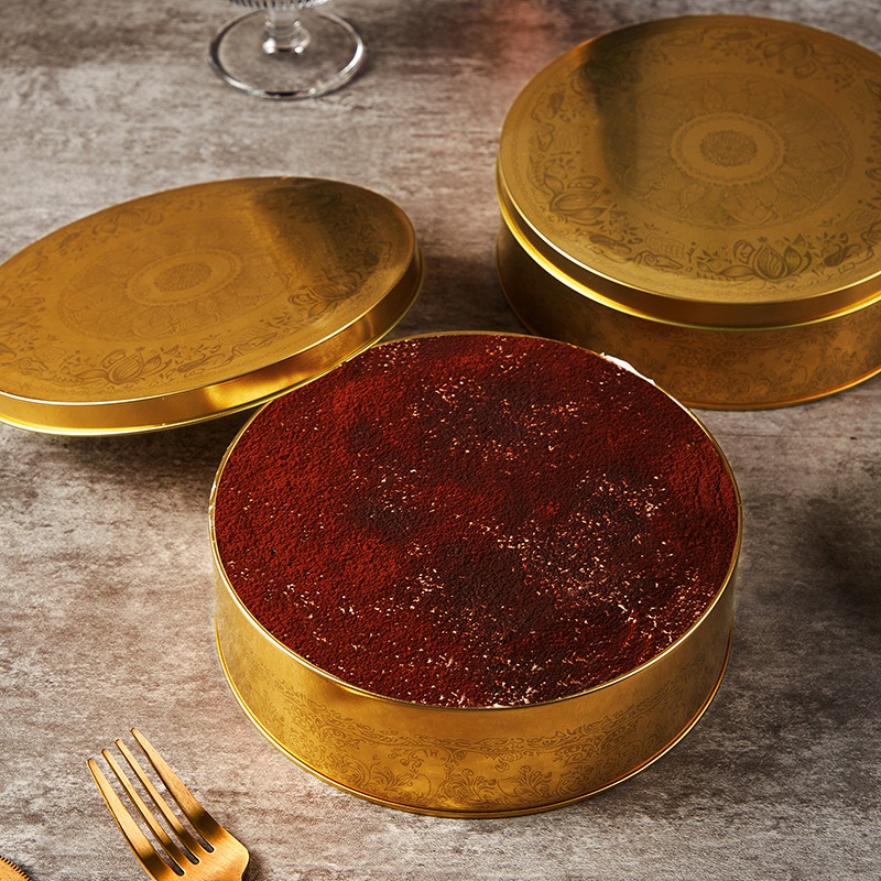 round tin can with lid for cake