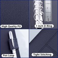 Maßgefertigter 7-Ring Geschäftscheckbuch-Ordner aus PU-Material mit Transparenter Vinyl-Tasche Rechnungsaufbewahrung