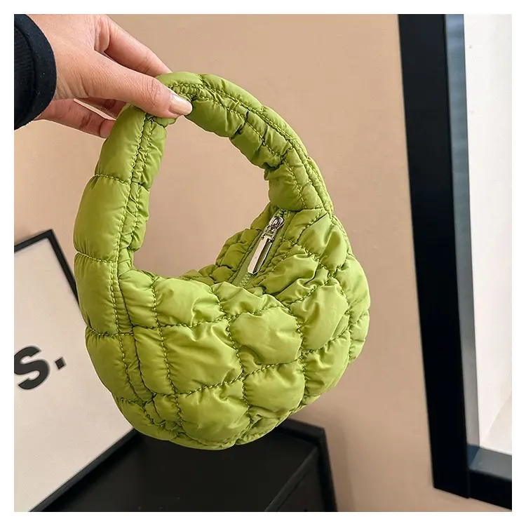 Korea Luxury Plain Cloud Puffer Bag Ladies Shopping Handbag Shoulder Small Cotton Tote Puffer Bag