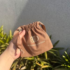 Oem Quality Custom Logo Cotton Gift <b>Pouch</b> With <b>Drawstrings</b> Jewelry <b>Pouch</b> Reusable for Shopping Cosmetic Handbag Shoes - Product Image 3