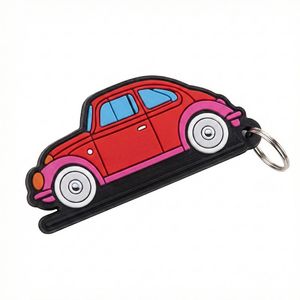 Llavero de Silicona con Diseño de Escarabajo Clásico y Tranvía Retro, Accesorio de Llavero de Coche Vintage en 3D, Colgante de Anillo de Llaves de Goma Suave y Duradero, Regalo - Product Image 4