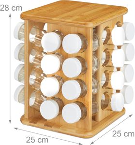 Estante para Especias de Bambú de Doble Nivel y Rotación de 360 Grados de Alta Calidad Addreen, Ahorra <span class=keywords><strong>Espacio</strong></span> en la Cocina, Capacidad para 32 Frascos de Especias - Product Image 5
