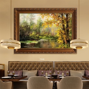 Pittura a olio del paesaggio della foresta del sole di alta qualità pittura d'arte dipinta a mano classica moderna per la decorazione del soggiorno di casa - Product Image 2