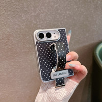 Nouvelle coque de téléphone portable antichoc style Ins à pois avec bracelet en métal pour iPhone Duo