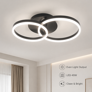 Plafonnier moderne à encastrer avec télécommande, 3 températures de couleur, 40W LED, pour salon, chambre, décoration intérieure - Product Image 4