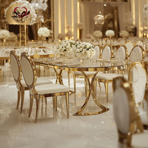 Meubles de mariage en acier inoxydable Tables à manger modernes pour salle de banquet - Product Image 2