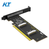 Nouvelle carte adaptateur MCIO PCIe 5.0 X16 avec câble d'extension de bifurcation pour 1 à 2 ports GEN5 PCI-E X16/X8