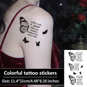 Autocollant de <span class=keywords><strong>tatouage</strong></span> papillon temporaire pour <span class=keywords><strong>femme</strong></span>, motif en papier pour application sur bras et corps avec impression par transfert à l'eau - Product Image 1