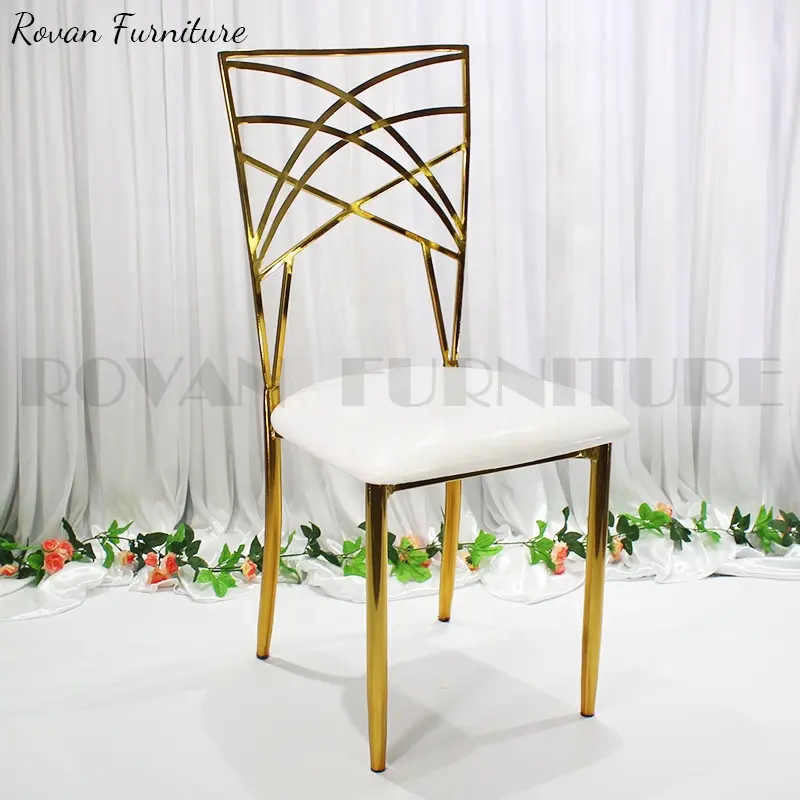 Cadeira de Aço Inoxidável Ouro Real, Cadeiras de Jantar para Casamento, Camaleão, Venda de Banquete