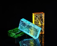 Bloc de verre solide de couleur personnalisée 200x100x50mm, brique de cristal pour la décoration de la maison, du bar et de l'hôtel