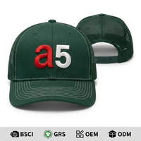 Gorra de béisbol estructurada de 6 paneles para hombre, negra, de malla, con logo personalizado, de alta calidad, al por mayor, para fabricantes.
