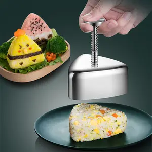 三角饭团寿司模具304不锈钢耐用易脱模快速海藻米菜肉滚动Diy厨房工具