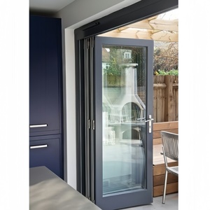 Personalizado de alta resistencia plegable Villa sala de estar puerta plegable de fibra de vidrio moderno viento a prueba de sonido Exterior de aluminio de vidrio plegable - Product Image 5