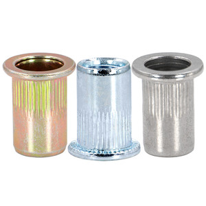 Haute qualité M2 M3 M4 M5 M6 M8 M10 1/4 5/16 3/8 acier inoxydable acier au carbone Rivnut tête plate tête fraisée écrou à <span class=keywords><strong>rivet</strong></span> hexagonal - Product Image 1