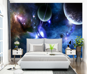 Space Galaxy Tapeten Sci-Fi Planetary Silk PVC Wandbild für Innendekoration Selbst klebende Tapete - Product Image 4