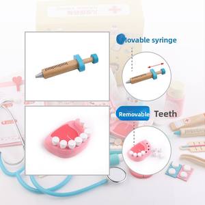 Haute qualité 42 pièces en bois fil de coton dentiste ensemble d'outils Simulation éducative <span class=keywords><strong>pour</strong></span> enfants docteur jeu de rôle jouet noël - Product Image 5