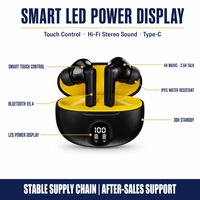 Casque sans fil Sunelan avec réduction de bruit, écran LED, faible latence 5.4, écouteurs sportifs avec embouts TWS étanches