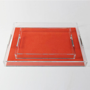 9x12 hình chữ nhật rõ ràng <span class=keywords><strong>plexiglass</strong></span> Acrylic phục vụ Khay cho Vanity trang điểm lưu trữ - Product Image 3