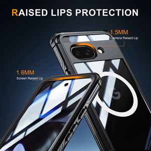 Todo incluido magnético para Google Pixel9A Estuche magnético PC duro de lujo Tres pruebas Características de huellas dactilares para exteriores 9A Transparente - Product Image 4