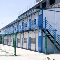 Casa Prefabricada de Estructura de Acero de Dos Pisos, de Ensamblaje Rápido y Económico, Campamento Modular Temporal para Obras de Construcción